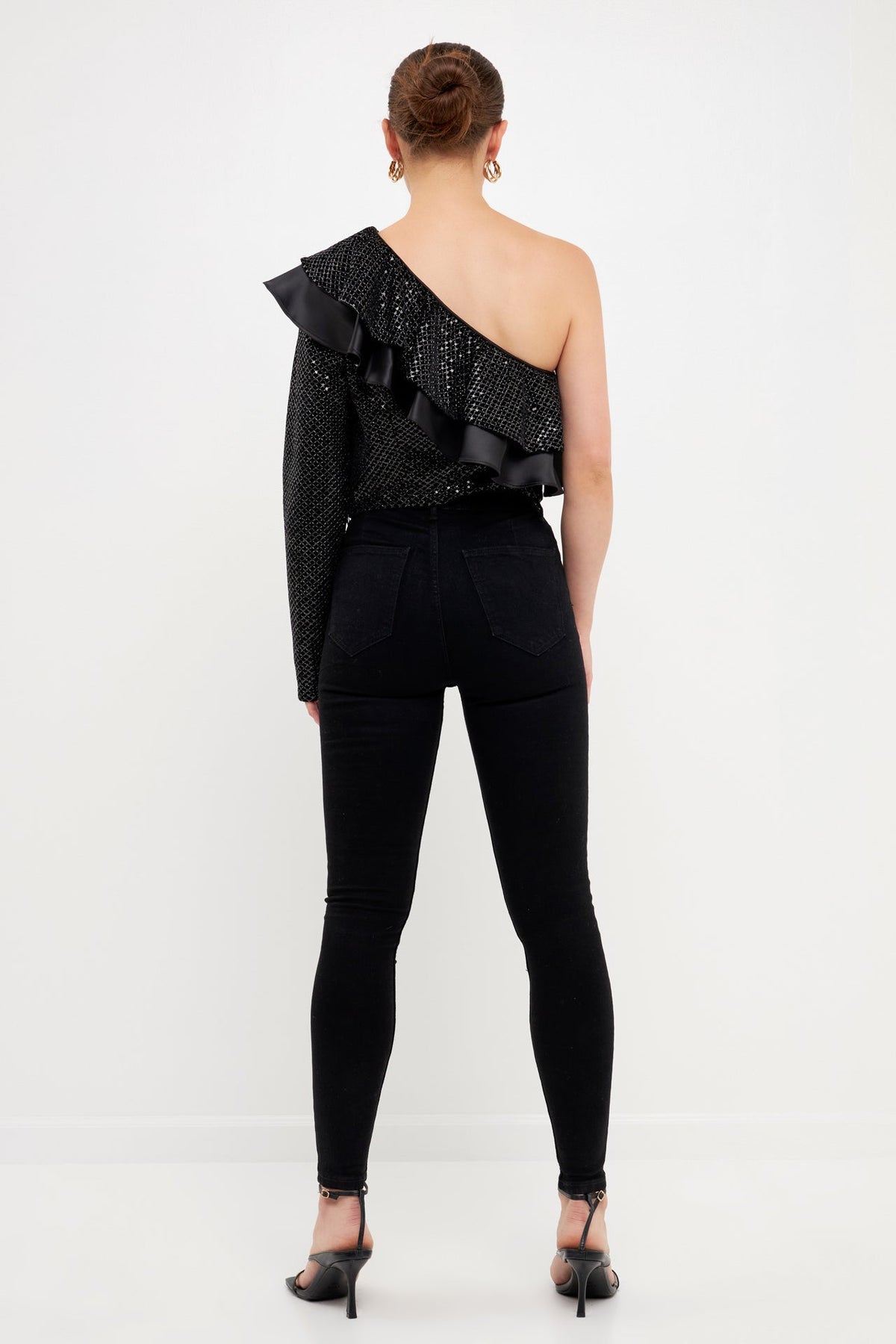One Shoulder Sequin Top