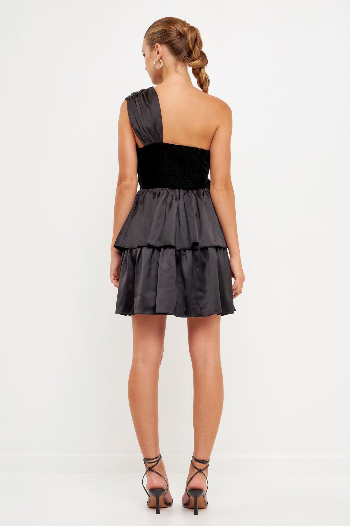 One-Shoulder Satin Mini Dress