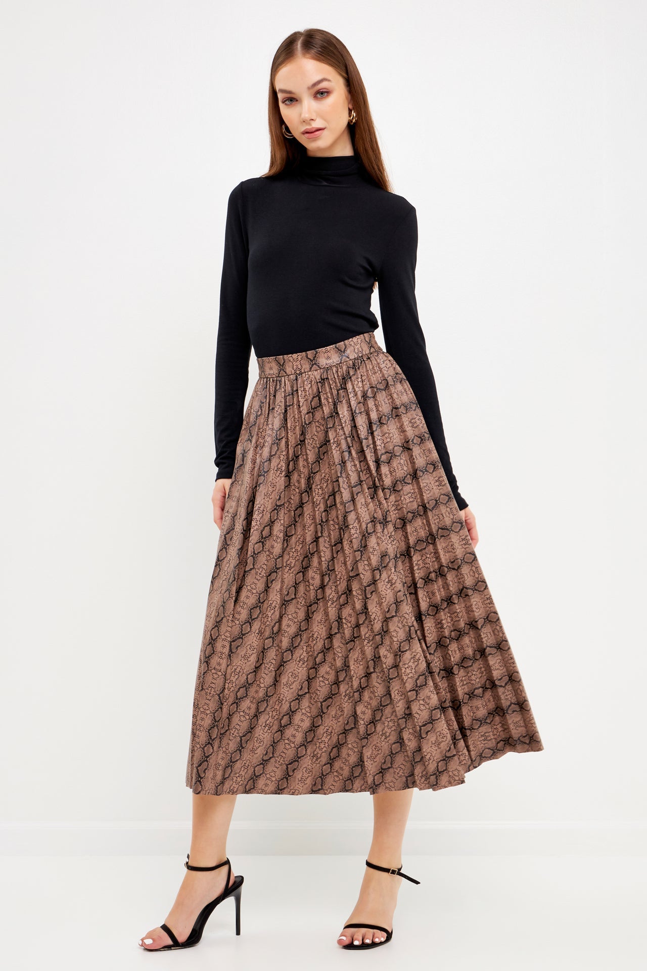 Zara snake shop print pleated skirt