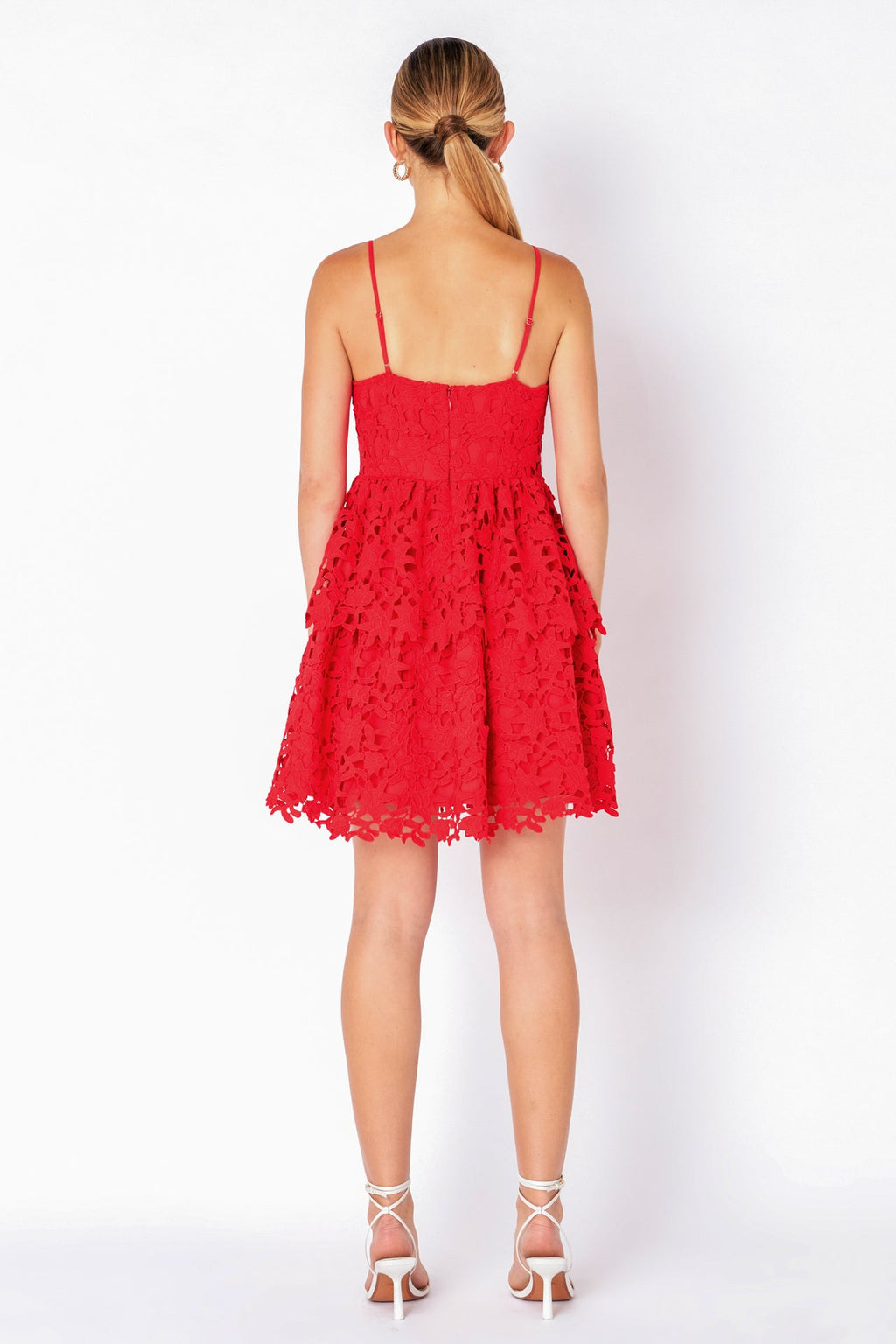 Layered Skirt Crochet Mini Dress