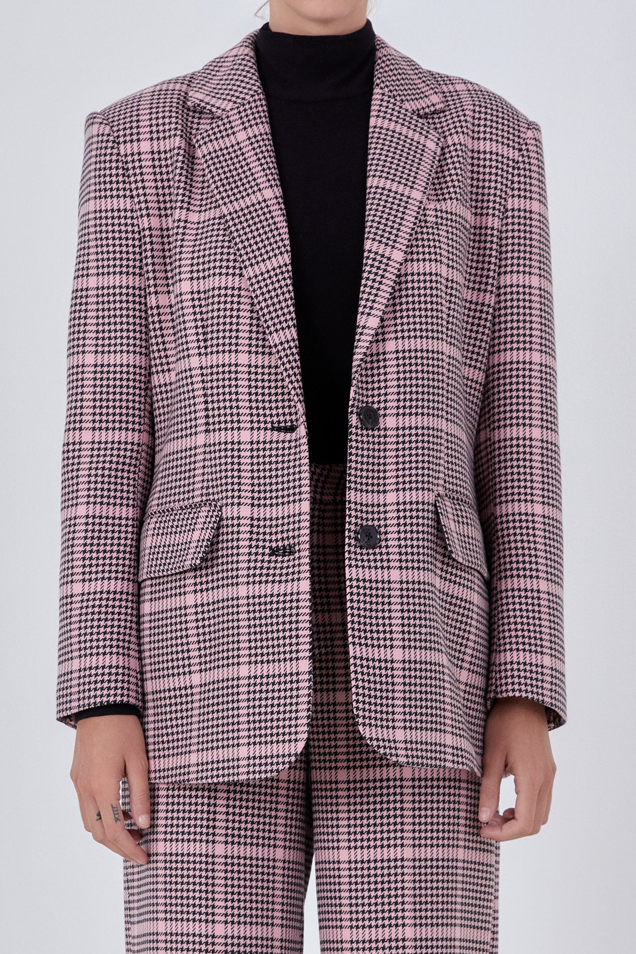Endless Rose - Houndstooth Oversize Blazer - Blazers in Women's Clothing available at endlessrose.com