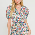 ENDLESS ROSE - Floral Print V-neck Top - TOPS available at Objectrare