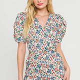 ENDLESS ROSE - Floral Print V-neck Top - TOPS available at Objectrare