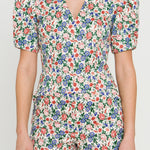 ENDLESS ROSE - Floral Print V-neck Top - TOPS available at Objectrare