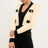 ENDLESS ROSE - Ornamental Buttoned Contrast Cardigan - JACKETS available at Objectrare