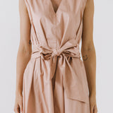 V-neckline Sleeveless Midi Dress