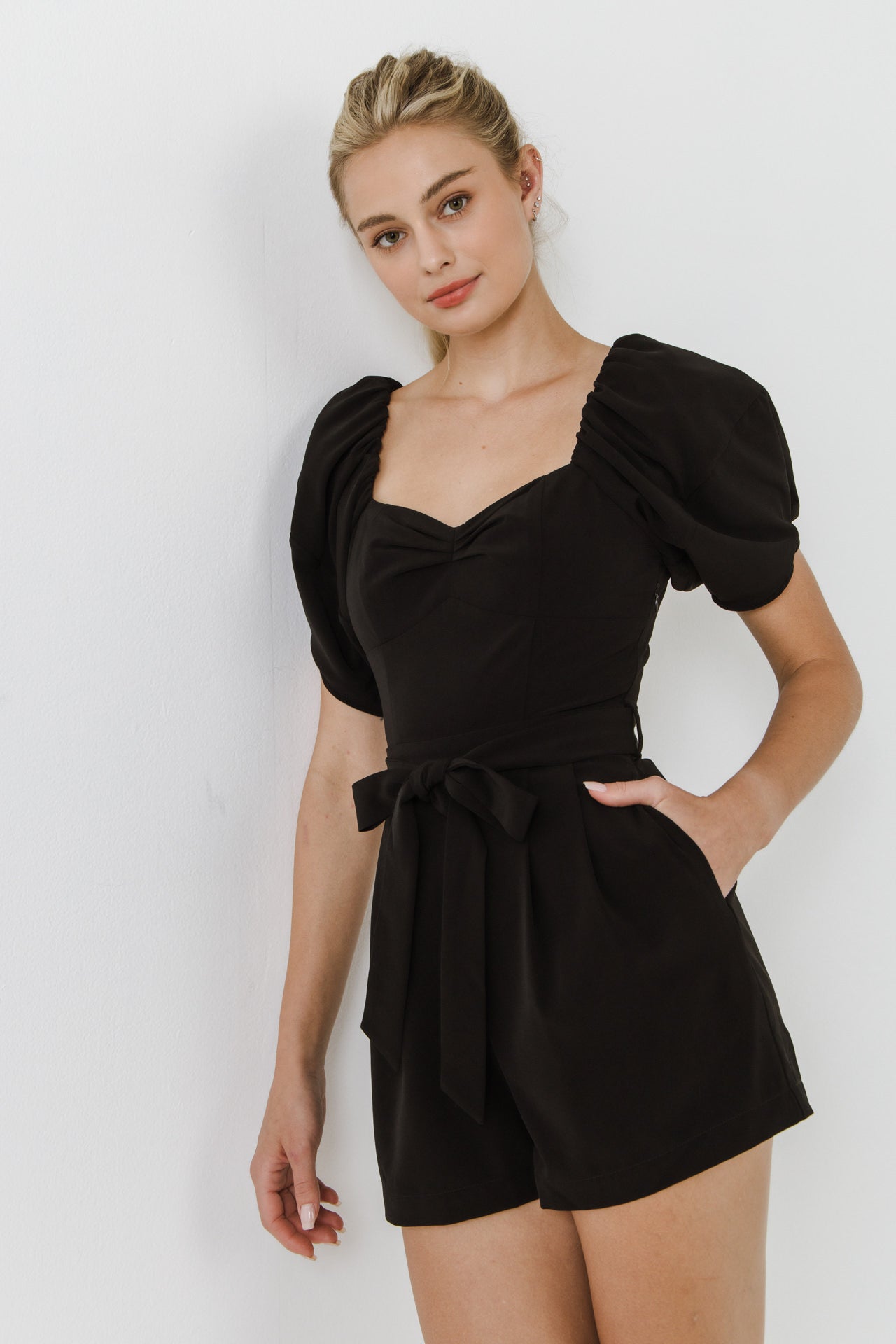 ENDLESS ROSE - Heart Neckline Romper - ROMPERS available at Objectrare