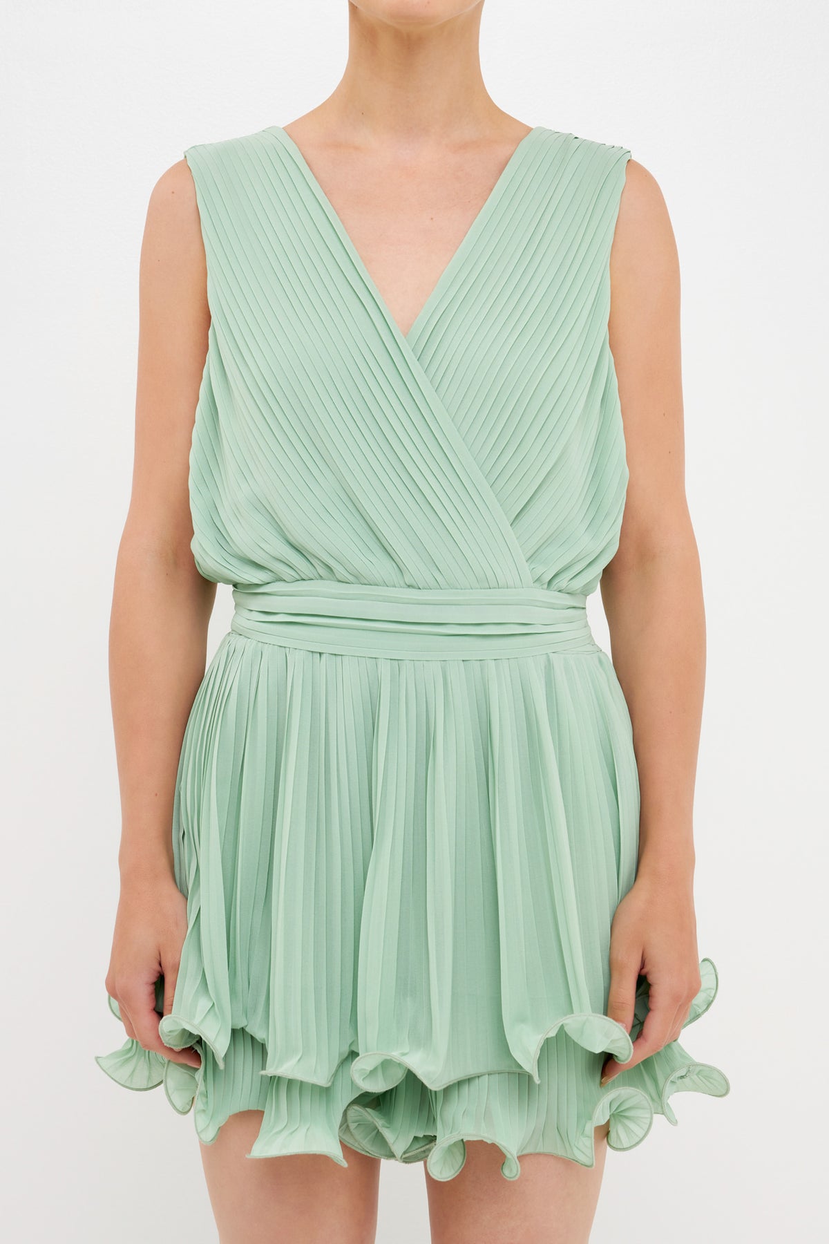 Pleated Romper
