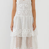 Lace Cami Tiered Midi Dress