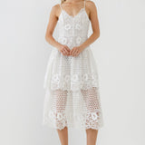 Lace Cami Tiered Midi Dress