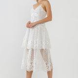 Lace Cami Tiered Midi Dress