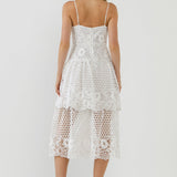 Lace Cami Tiered Midi Dress