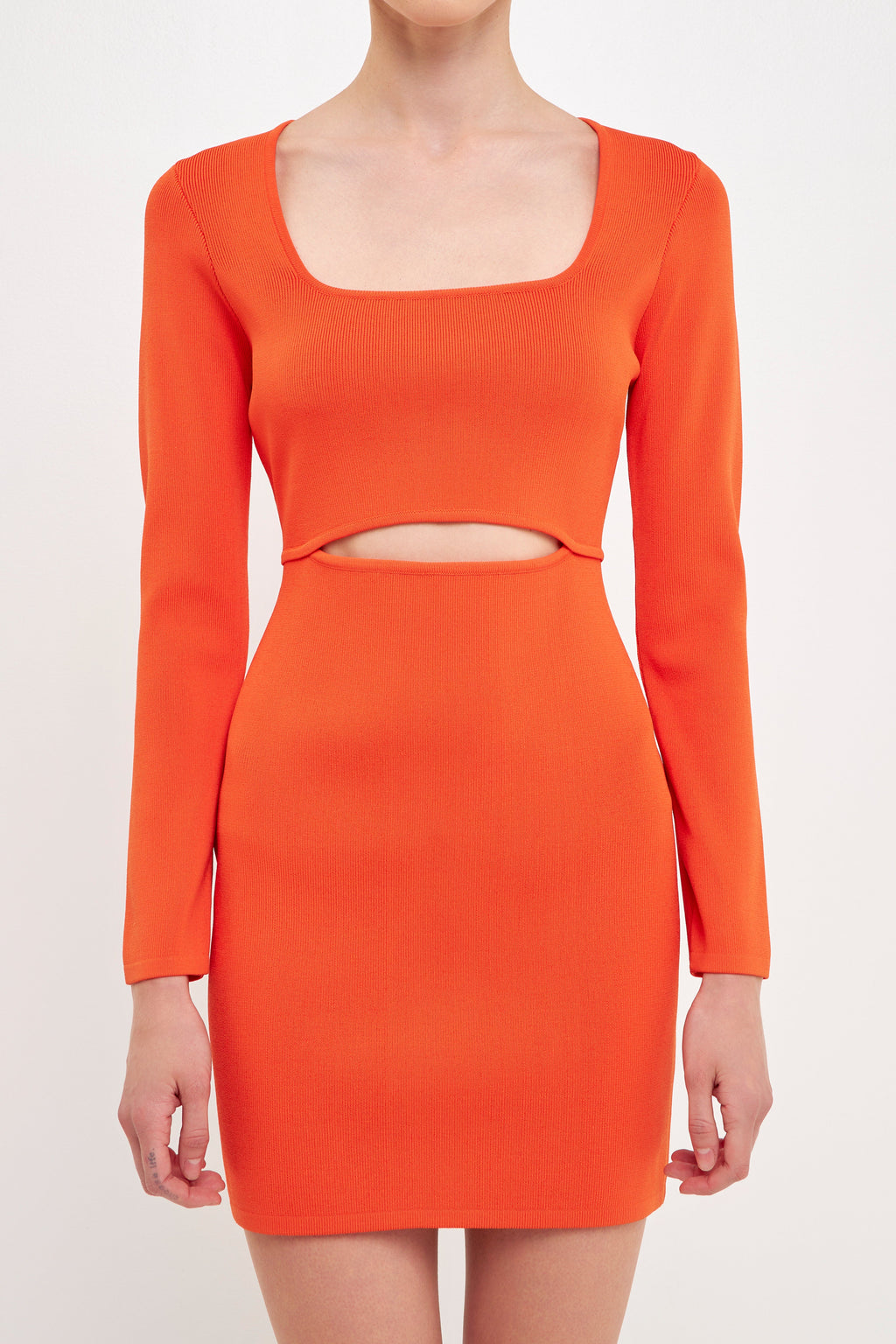 Cut Out Detailed Bodycon Knit Dress