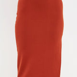 Side Slit Detailed Knit Midi Skirt
