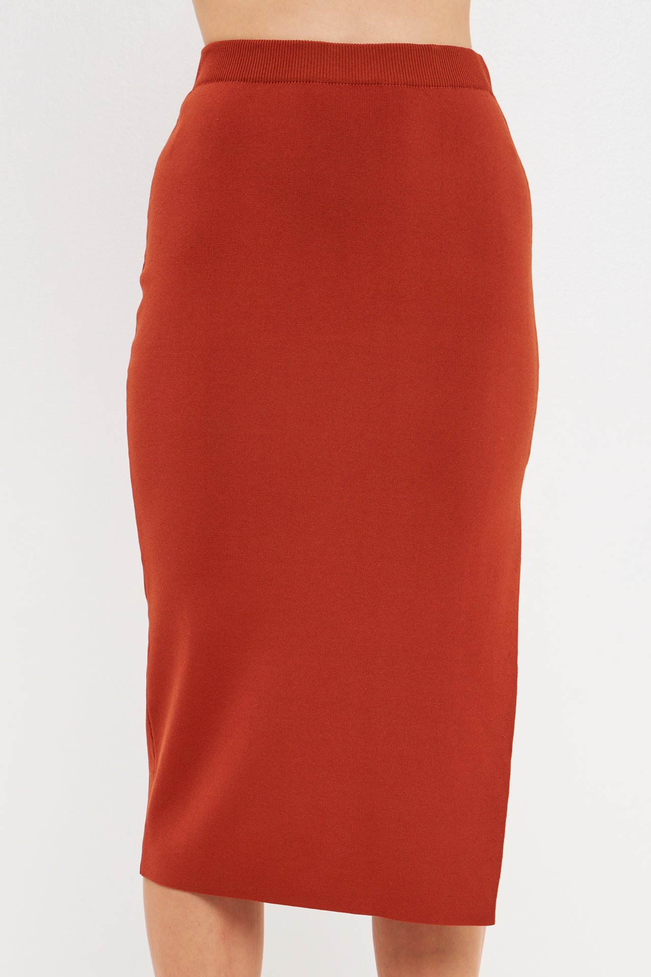 Endless Rose - Side Slit Detailed Knit Midi Skirt - Skirts in Women's Clothing available at endlessrose.com