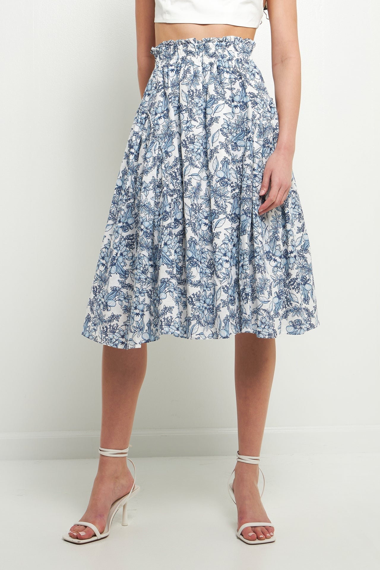 Endless Rose - Print Linen Midi Skirt - Skirts in Women's Clothing available at endlessrose.com