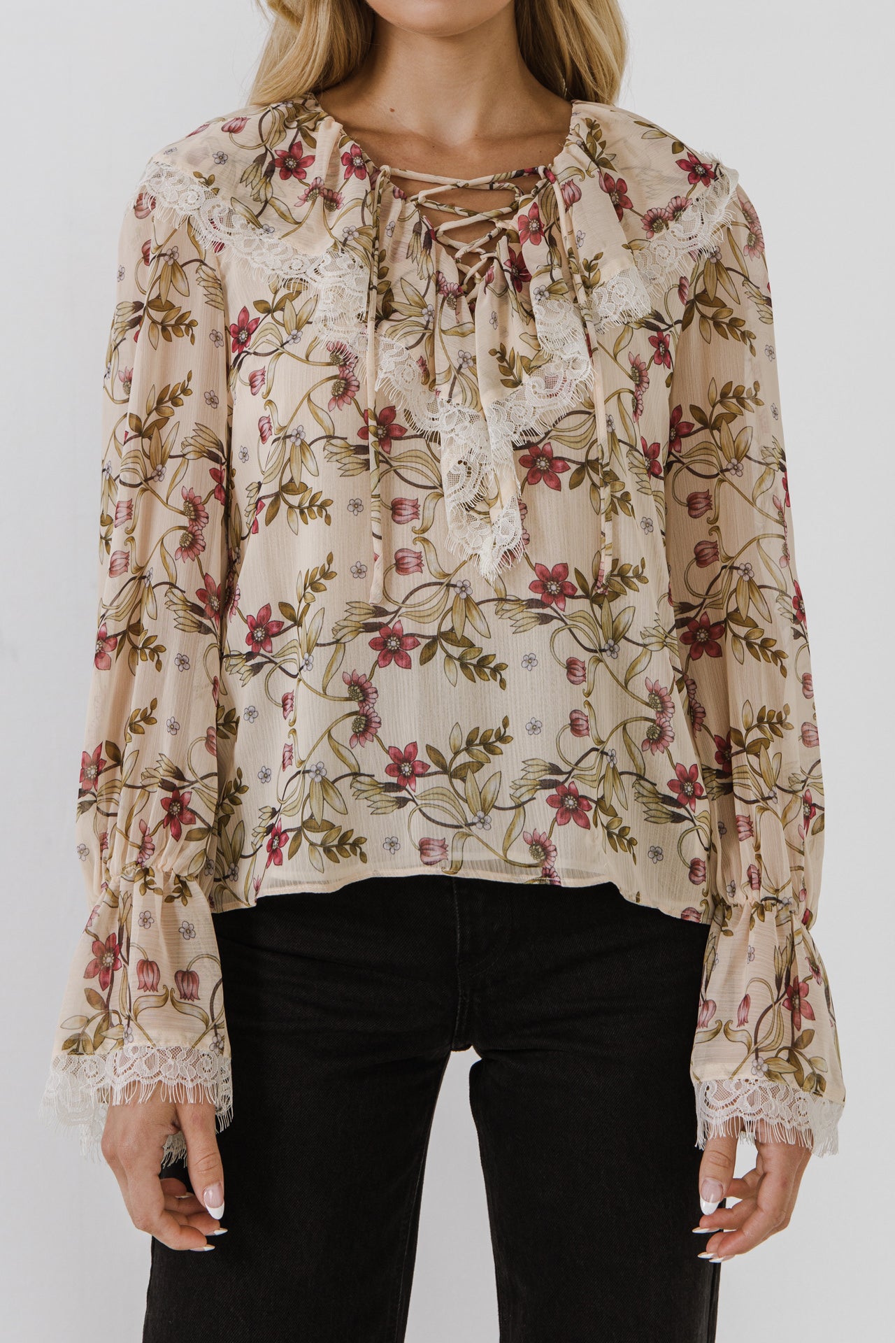 Endless Rose - Heart Vine Lace Up Blouse - Shirts & blouses in Women's Clothing available at endlessrose.com