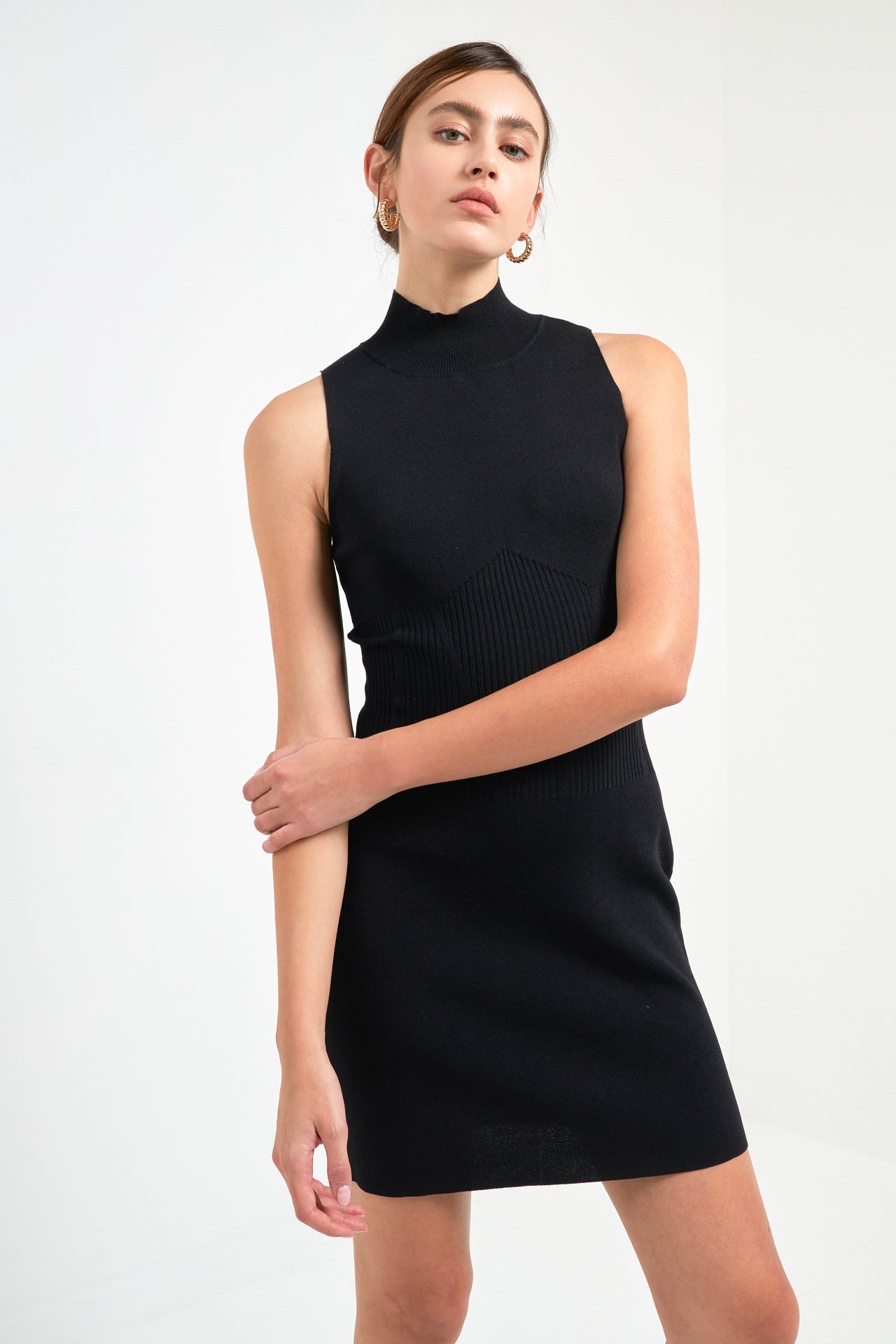 ENDLESS ROSE - Mock Neck Sweater Dress - DRESSES available at Objectrare