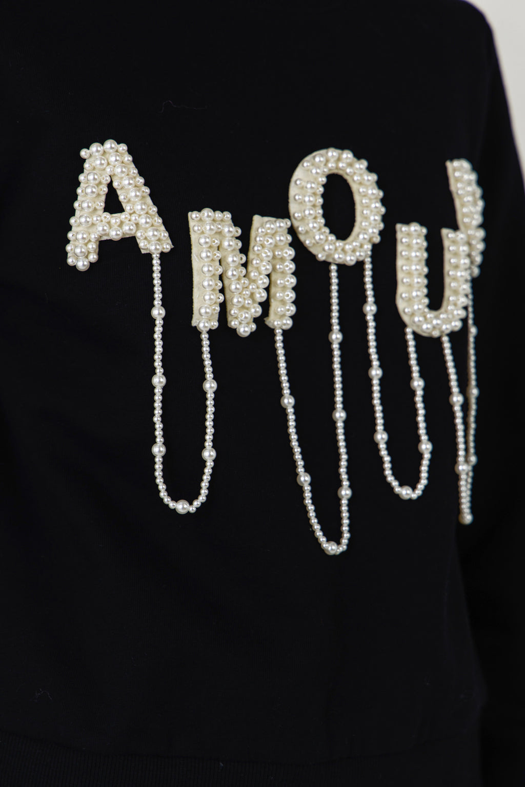 Amour Pearl Embellished Sweatshirt
