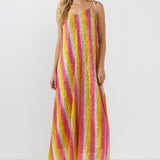 Striped Sequin Maxi Dress
