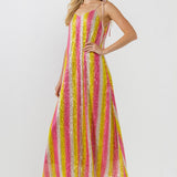 Striped Sequin Maxi Dress