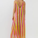 Striped Sequin Maxi Dress