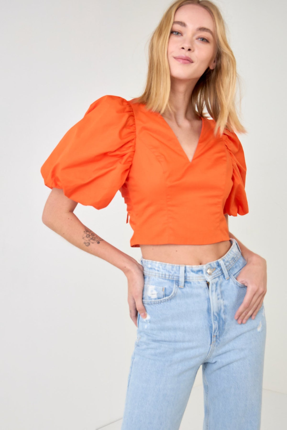 Schrunchie Back Tied Top