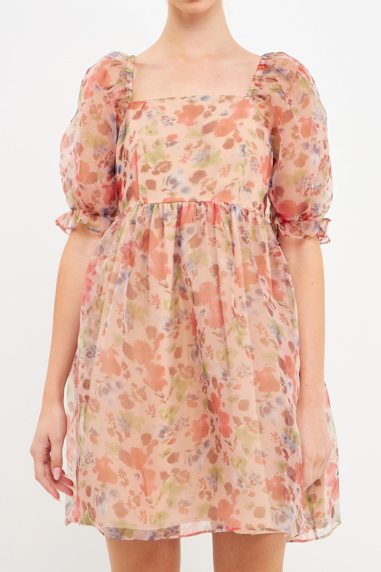 Floral Puff Mini Dress – Endless Rose