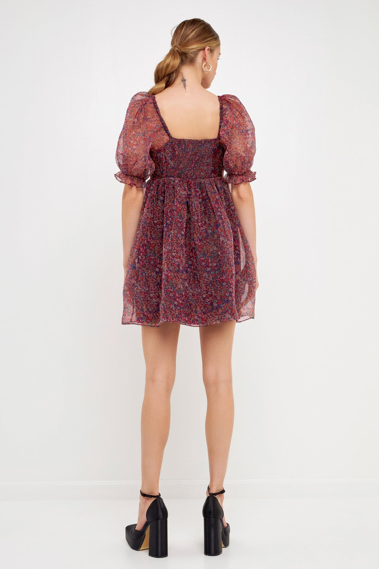 Floral Puff Mini Dress – Endless Rose