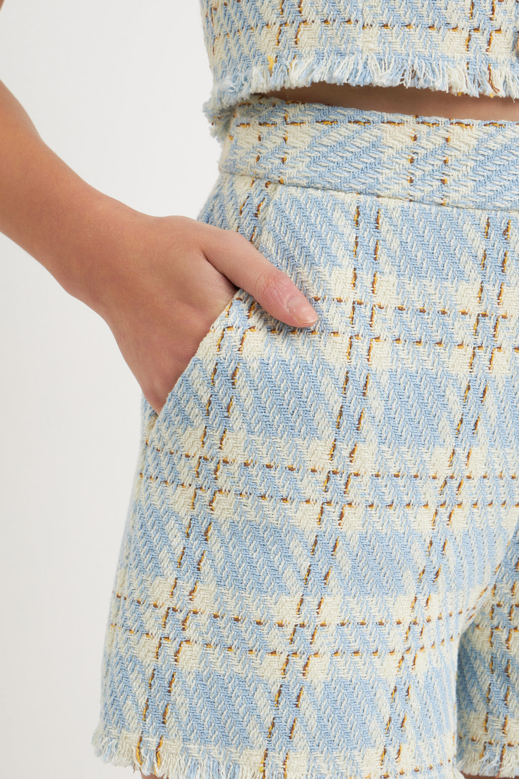 Tweed Short with Frayed Hem
