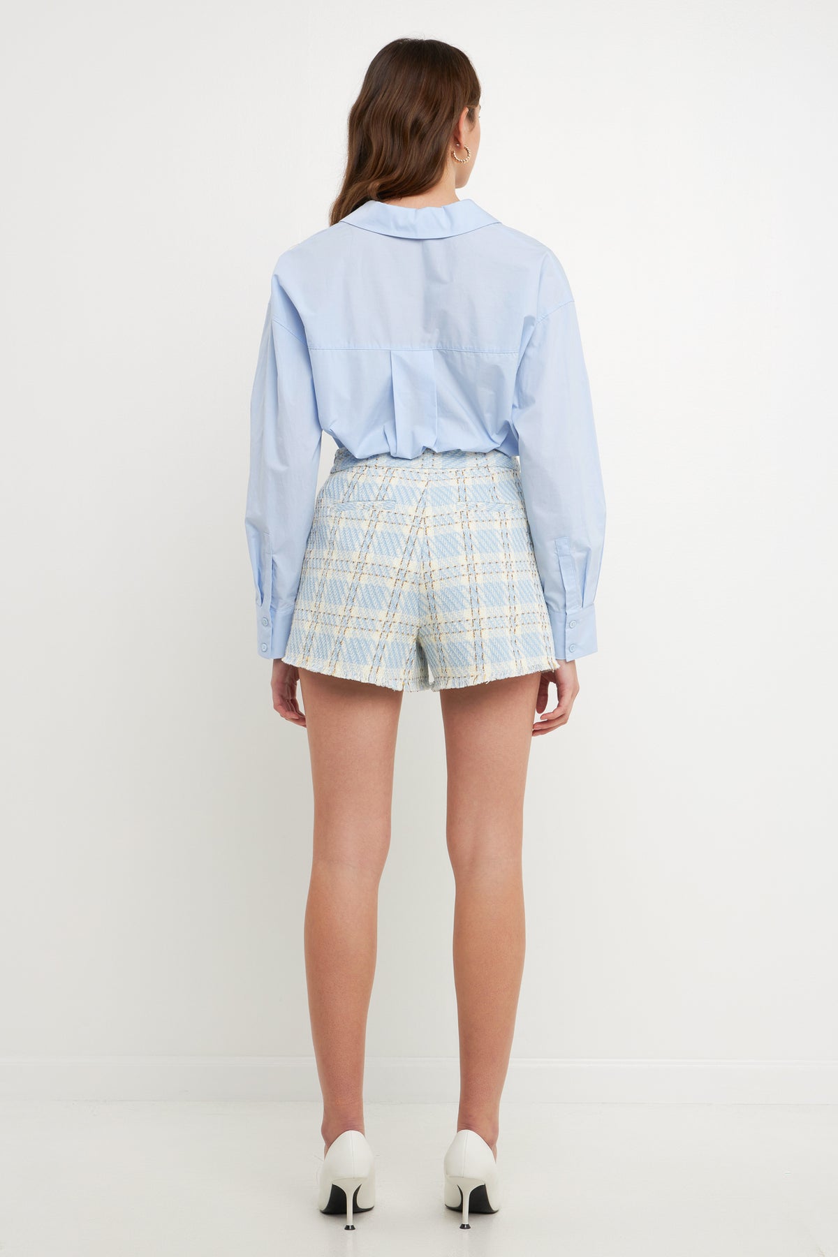 Tweed Short with Frayed Hem