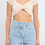 Knit Top with Bow Detail