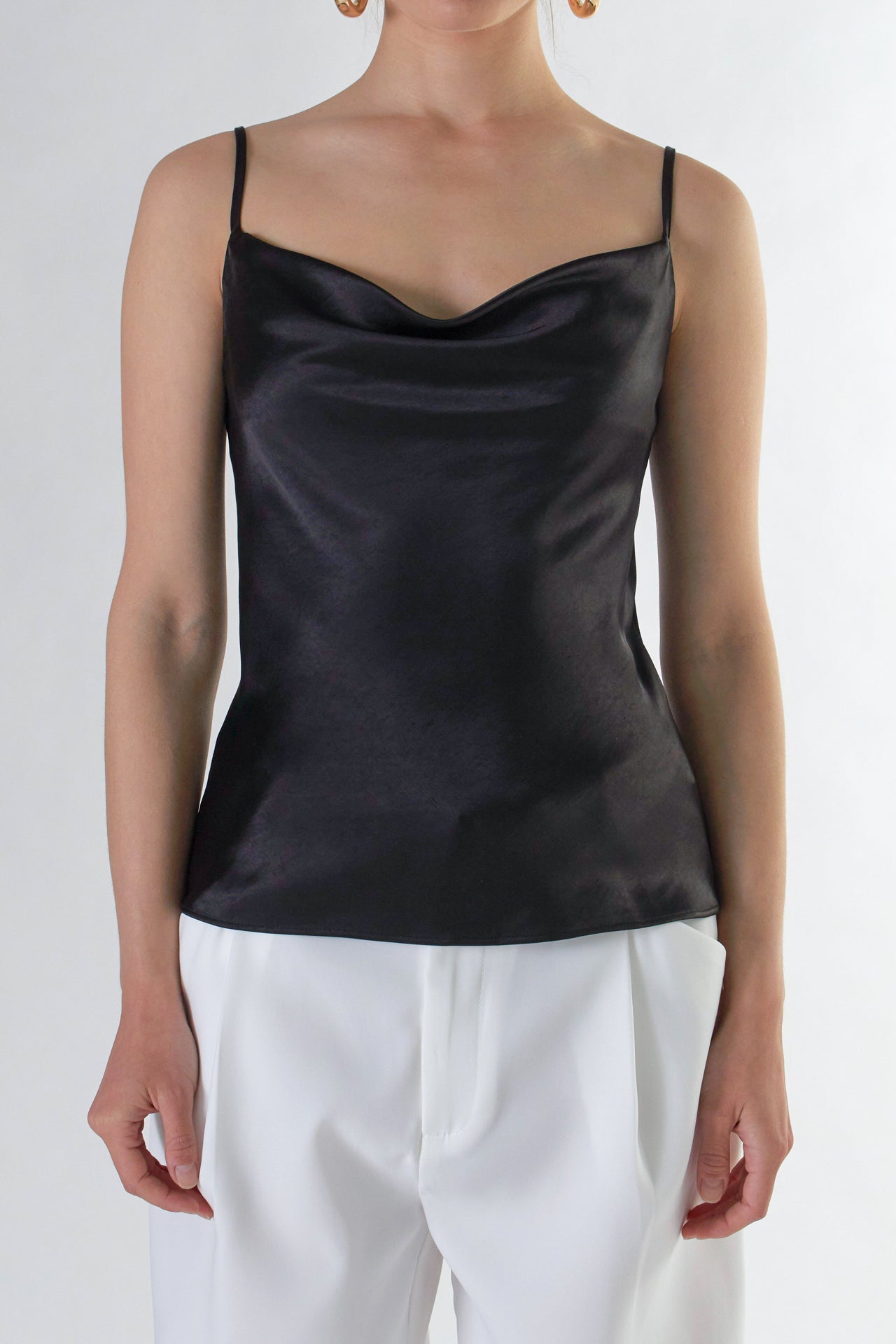 Endless Rose - Satin Cowl Neck Top - Tops in Women's Clothing available at endlessrose.com