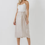 ENDLESS ROSE - Metallic Effect Midi Skirt - SKIRTS available at Objectrare