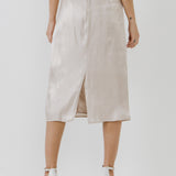 ENDLESS ROSE - Metallic Effect Midi Skirt - SKIRTS available at Objectrare