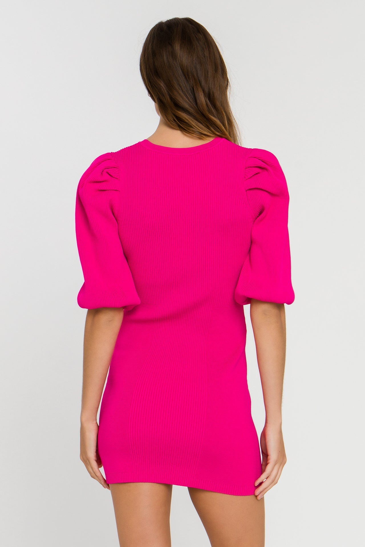 ENDLESS ROSE - Puff Sleeve Knit Dress - DRESSES available at Objectrare