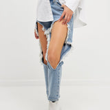 High Waist Destroyed Jeans