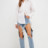 High Waist Destroyed Jeans