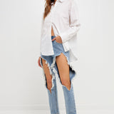 High Waist Destroyed Jeans