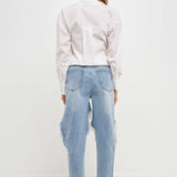 High Waist Destroyed Jeans