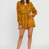 ENDLESS ROSE - Python Print Pleated Romper - ROMPERS available at Objectrare