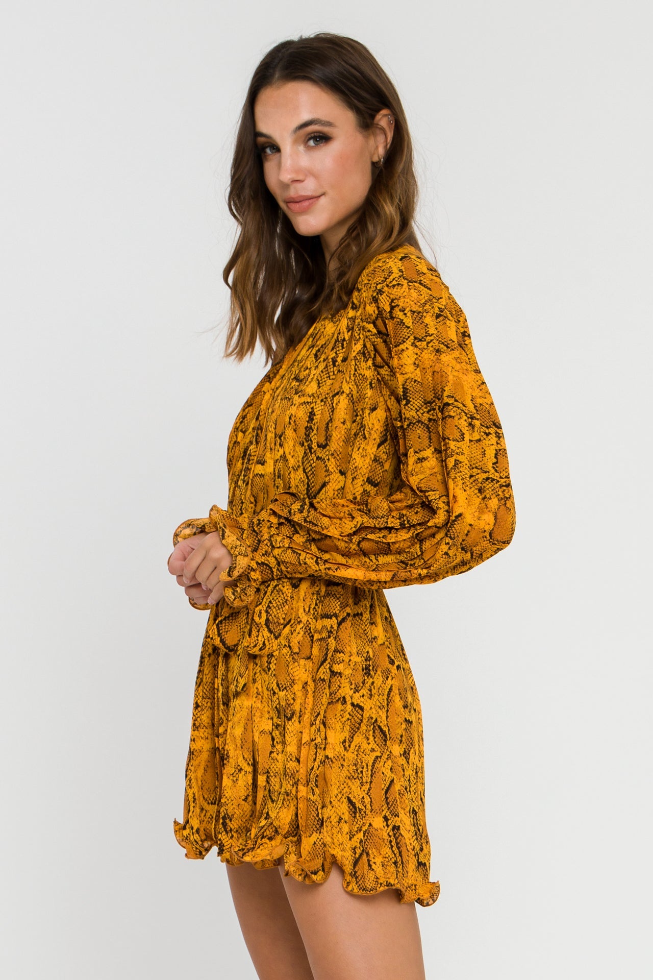 ENDLESS ROSE - Python Print Pleated Romper - ROMPERS available at Objectrare