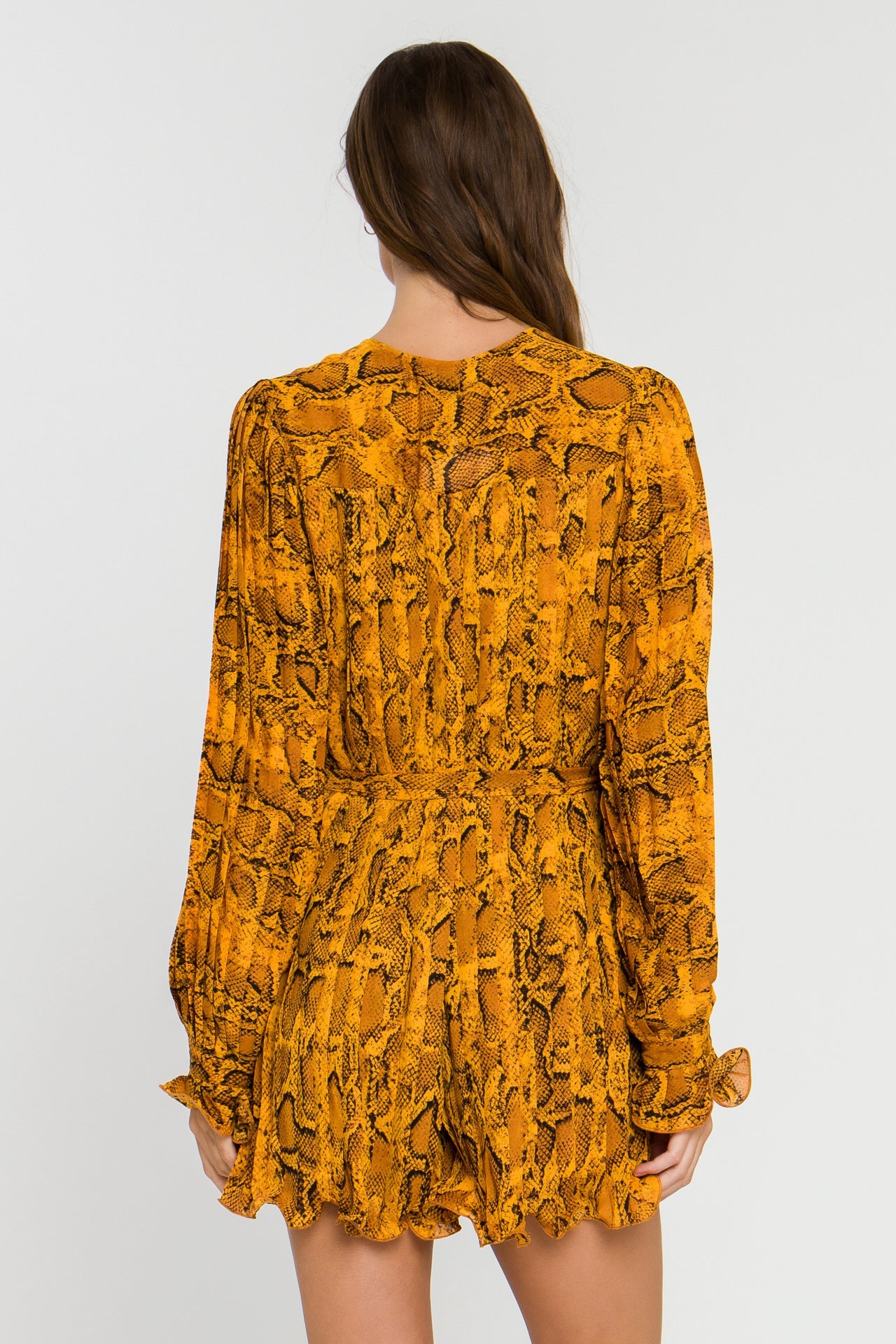 ENDLESS ROSE - Python Print Pleated Romper - ROMPERS available at Objectrare