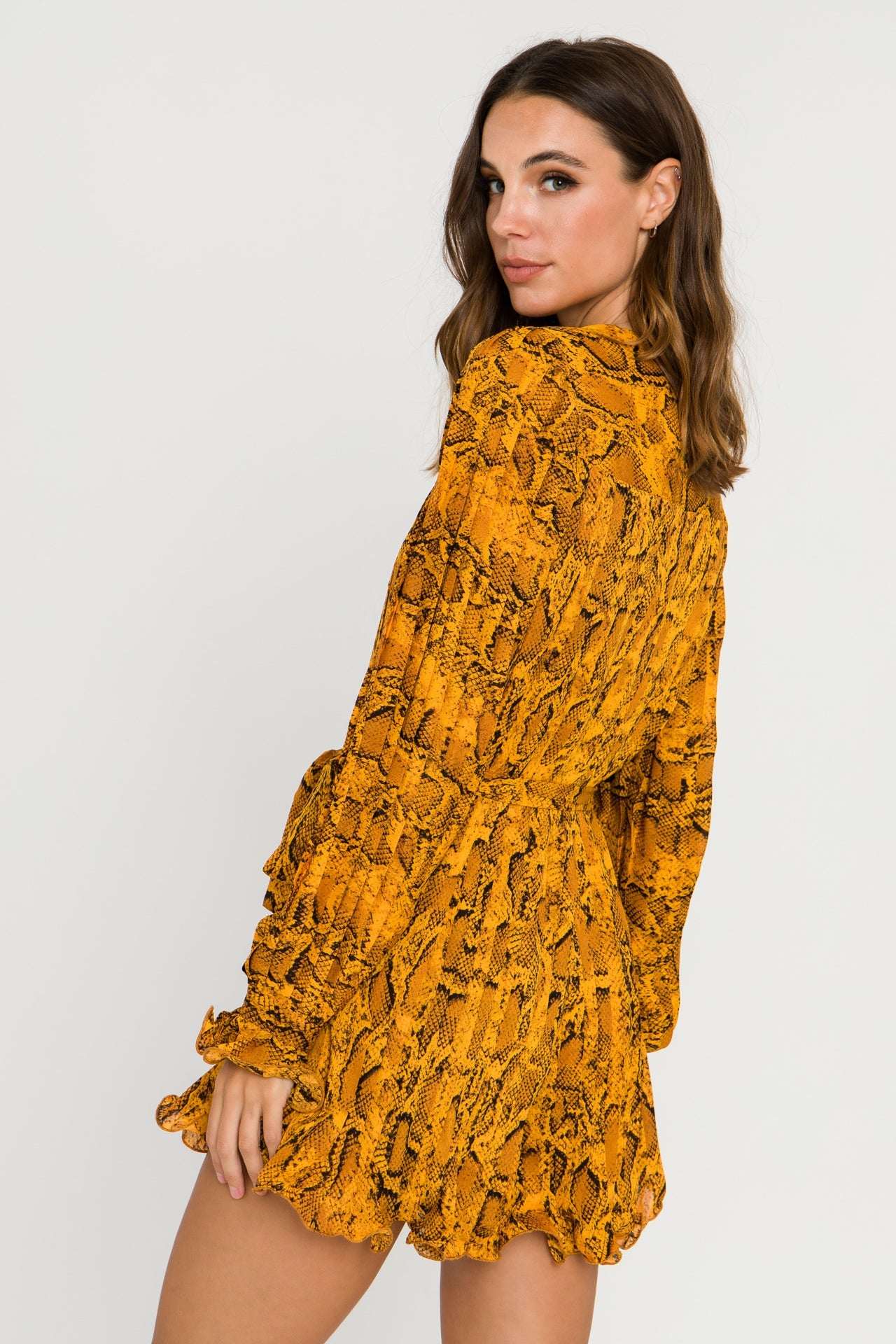 ENDLESS ROSE - Python Print Pleated Romper - ROMPERS available at Objectrare