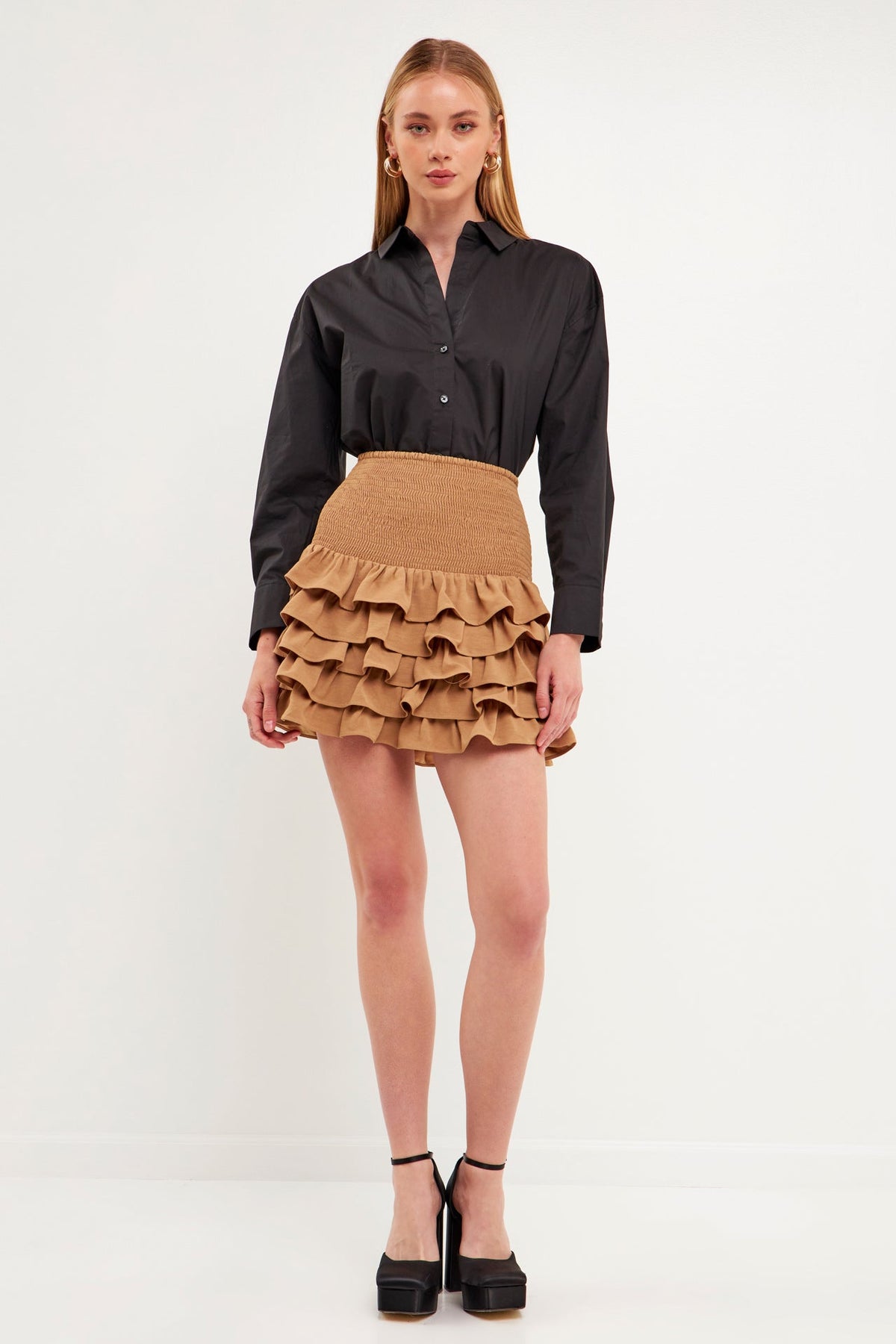 Tiered Ruffle Mini Skirt